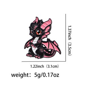 Cute Creative <b>Small</b> Dragon Cartoon Metal Badge Dinosaur Zinc Alloy Silver Plated Oil Drop Brooch <b>Backpack</b> Accessories Pin B-3380 - Product Image 5