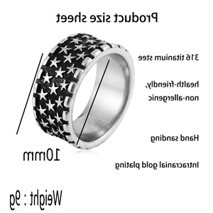 yunnique Men's <b>Titanium</b> Steel <b>Ring</b> Star Pattern Geometric Design Gift Jewelry - Product Image 2