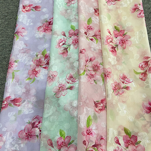 <span class=keywords><strong>Tissu</strong></span> en Tulle et mousseline de soie à motif Floral personnalisé, étoffe de styliste en dentelle et Polyester de bonne qualité pour robe de soirée pour femmes, bon marché, 5 pièces - Product Image 2