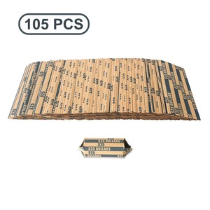 Envoltorios para Monedas de 25 Dólares, Color Gris con Rayas, Papel Kraft Premium, Codificación por Colores ABA, para Manejo de Monedas en Bancos y Comercios - Product Image 3