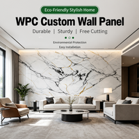 Panneau mural WPC certifié CE, composite bois-plastique, revêtement mural en marbre imprimé en 3D, imperméable, insonorisant, panneau mural