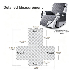 Housse de <span class=keywords><strong>protection</strong></span> imperméable MESOROCK pour meubles de salon, pour animaux domestiques, lavable, avec poches et sangles élastiques, pour fauteuils inclinables - Product Image 5