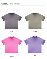 MOQ 2 pièces, Vente en gros, T-shirts vierges oversize délavés à l'acide, en coton 230 GSM, pour impression, T-shirt Homme