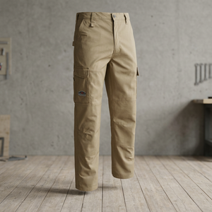 Pantalon de travail ZYMS personnalisé grande taille pour homme en coton ignifuge et résistant aux acides 7,5 oz, certifié EN/CE, 10 poches, protection contre les arcs électriques - Product Image 3