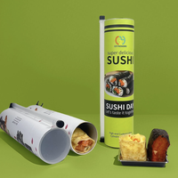 Contenants à sushi jetables biodégradables de qualité alimentaire, imprimés sur mesure, couleur personnalisable, pour la restauration, tubes en papier pour sushi push pop