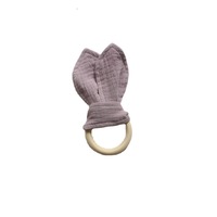 Tissu en mousseline de coton au design unique, mignon et amusant avec des oreilles de lapin, décoration moderne pour la maison, anneau de dentition sûr et confortable