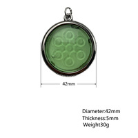 Collier pendentif bio-énergétique en acier inoxydable plaqué argent avec verre vert Sland Quantum, style classique, chaîne de santé pour enfants