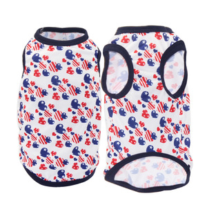 Chaleco para perros, fresco y transpirable para verano, para Corgi, Bichón, Teddy, con diseño estampado con bordes rojos y azules - Product Image 5