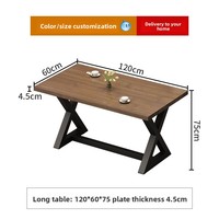 Table à manger rectangulaire en bambou américain, style industriel moderne, combinaison de chaises en fer, 4 places, meubles pour la maison