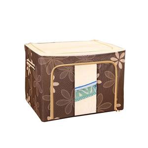 Steel Frame Storage Box Oxford Cloth Finishing Box Quilt Folding Storage Bag 66L/100L