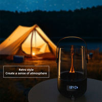 FUSMLI Diffuseur d'arôme de flamme réaliste 3D 200ml Grand réservoir Fonctionnement silencieux avec humidificateur à flamme de charge de type C
