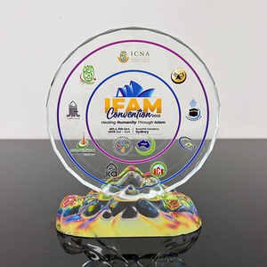 Thiết kế mới pha lê Vòng Octagon Glass Awards mảng bám <span class=keywords><strong>Trophy</strong></span> với cầu vồng núi đứng - Product Image 4