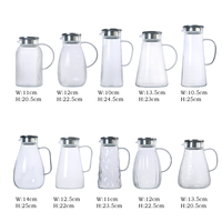 Carafe en verre borosilicate de style nordique avec couvercle filtrant et poignée transparente pour boissons glacées et eau chaude