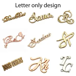 Etiquetas de logotipo de metal para ropa de baño o abrigo, marca personalizada, estándar de EE. UU.