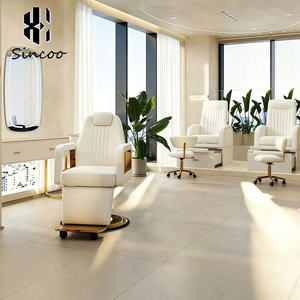Sillas de Peluquería de Diseño Nuevo, Estilo Marrón, de Lujo, en Cuero Sintético, Silla de Barbería Reclinable, Silla de Estilismo - Product Image 3