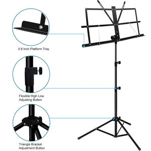 Soporte de música 2 en 1 Soporte de <span class=keywords><strong>partituras</strong></span> plegable de doble uso Soporte de libro de escritorio Portátil y ligero - Product Image 4