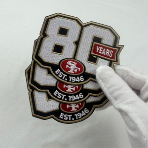 Écusson brodé anniversaire des San Francisco <span class=keywords><strong>49ers</strong></span>, logo de l'équipe de football, badge thermocollant pour chapeaux, vêtements, objets de collection pour fans - Product Image 1