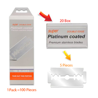 Lames de rasoir en acier inoxydable platine de qualité supérieure lame à double tranchant pour rasoir classique lame de rasage à usage quotidien pour hommes