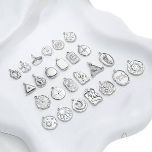 Dije <span class=keywords><strong>de</strong></span> Acero Inoxidable 316 HB555, Sin Decoloración, con Diseño <span class=keywords><strong>de</strong></span> Flor <span class=keywords><strong>de</strong></span> <span class=keywords><strong>Cuatro</strong></span> Hojas, Hoja <span class=keywords><strong>de</strong></span> Albaricoque, Estrella, Sol, <span class=keywords><strong>Luna</strong></span>, para Joyería Plateada, Accesorios para Manualidades - Product Image 5