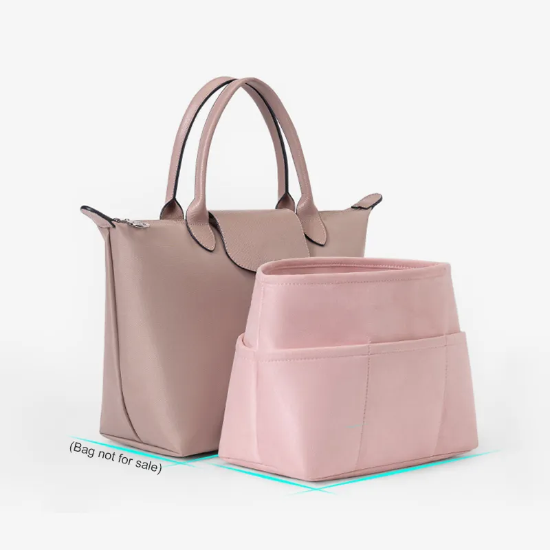 Плюшевый кошелек, сумка-Органайзер, вставка с сумкой на молнии, суперлегкая Сумка-тоут, корректирующая длинная сумка цвета шампань, легированная сумка