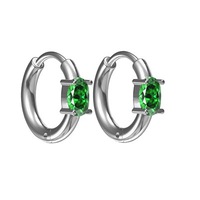 Boucles d'oreilles créoles Huggie en acier inoxydable 316L plaqué or PVD 18K avec pavé de zircone cubique pour femme, hypoallergéniques, bijoux fantaisie colorés, OEM