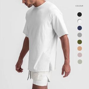 เสื้อยืดกีฬาผ้าฝ้ายผู้ชายทรงหลวมขนาดใหญ่พิเศษแขนสั้นผ่าชายเสื้อและระบายอากาศได้พิมพ์ลายขนาดพิเศษ - Product Image 1