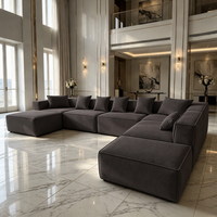 Canapé d'angle modulable Amperui en forme de L, sectionnel surdimensionné, moderne, rembourré en tissu éponge, pieds écologiques