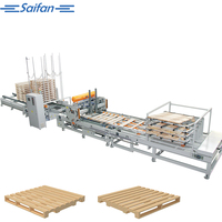 Machine automatique Saifan Chine pour la fabrication de palettes en bois, composants PLC essentiels, types de palettes en blocs/à traverses, scies à palettes automatiques, cloueur, garantie 1 an