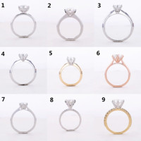 Bague de fiançailles classique à six griffes, 8 mm, 2 carats, DEF VVS, bague en moissanite 14 carats, bague de mariage pour femmes