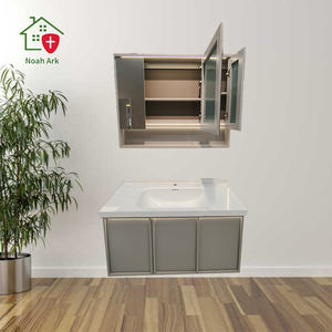 Modern smart storage mirror cabinet with integrated heat bending white washbasin hanging cabinet defogger function - Product Image 5