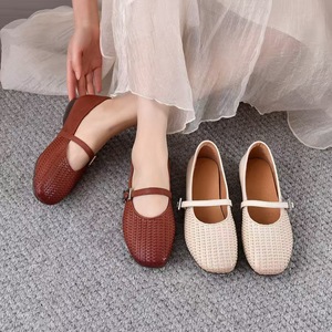 Chaussures d'été, de printemps et d'automne pour femmes, douces, solides, antidérapantes, chaussures de marche, pantoufles, pantoufles en cuir souple pour femmes - Product Image 1