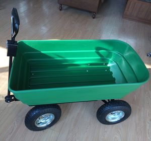 Üretici toptan 125L bahçe damperli arabası el arabası 4 tekerlekler 350kg programı römork platformu Metal plastik kauçuk - Product Image 3