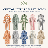 Peignoirs et pyjamas personnalisés en coton 100% teint en fil pour homme et femme, en tissu éponge de haute qualité, pour hôtel et spa