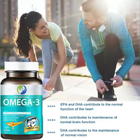 Suplemen Halal Ausreson OEM Omega-3 Minyak Ikan Kapsul Vegan Omega-3 6 9 500mg 1000mg Omega 3 Minyak Ikan Softgel Kapsul