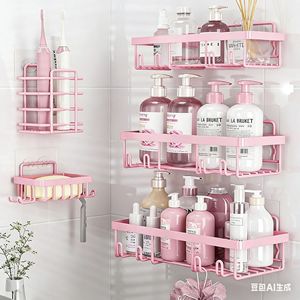 Étagère de rangement pour salle de bain Xingzhipai, 3 niveaux, en fer, avec ventouses, à fixer au mur, pour articles de toilette et serviettes - Product Image 2