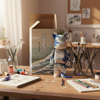 Ornement en résine Violent Bear 400% Écologique Fait main Figurine de surf pour présentation sur meuble TV de salon Tendance et ludique