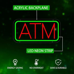 ATM neon LED no-installation indoor ambient <b>light</b> bank <b>window</b> ATM indicator <b>light</b> luminous sign decorative <b>light</b> Customized 12V - Product Image 1