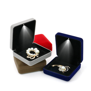 <b>Velvet</b> With LED Light Brooch <b>Jewelry</b> Box Exquisite and Minimalist <b>Jewelry</b> Box Customization Wholesale of <b>Jewelry</b> <b>Boxes</b> - Product Image 1