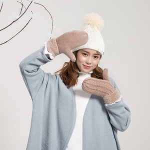 MIO Gants en <span class=keywords><strong>laine</strong></span> angora de style jacquard pour femmes avec mitaines d'hiver chaudes et confortables en polaire tricotée personnalisées pour le cyclisme et la pêche - Product Image 4