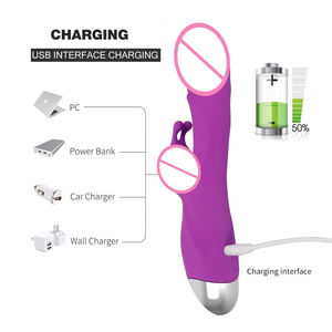 Kaninchen-Vibrator <span class=keywords><strong>Dildo</strong></span> für Frauen G-Punkt und Klitoris-Stimulation Vibrationsmassagegerät Erotikspielzeug für Frauen Großhandel - Product Image 3