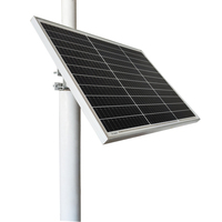 Kit de montage sur poteau de panneau solaire monocristallin 100W avec boîte de batterie au lithium 60AH Alimentation électrique intelligente 12V
