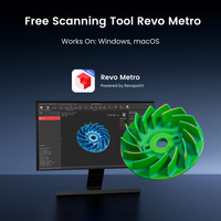 Escáner Láser 3D Revopoint MetroX Pro, Escaneo a Todo Color, Más de 30+15 Líneas Láser Azules, Ingeniería Inversa, Impresión 3D, Volumen de Construcción de 1 m
