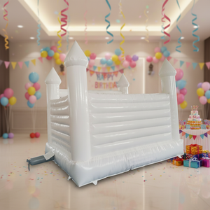 Château gonflable commercial blanc <span class=keywords><strong>pour</strong></span> mariage, ensemble gonflable avec toboggan <span class=keywords><strong>pour</strong></span> enfants et adultes, mariage, fête d'<span class=keywords><strong>anniversaire</strong></span> - Product Image 5