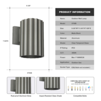 Applique murale à LED carrée moderne pour la maison avec design simple Lumières LED étanches en aluminium IP23