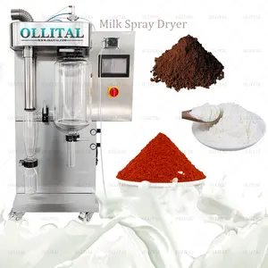 奥立塔尔实验室真空二手牛奶咖啡喷雾干燥器玻璃2L/H乳清蛋白粉小型喷雾干燥器制造机