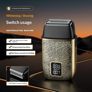 CITICITY IPX6 Waterproof Portable Bronze LCD Display Rechargeable Profesional Portable Shaver Electric Shavers for <b>Men</b> - Product Image 2
