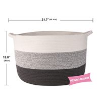 Grand panier de rangement en corde de coton, panier à linge pour bébé, panier à jouets pour chambre d'enfant, panier à couvertures pour chambre à coucher et salon, 87L