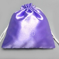 Haute qualité impression personnalisée Logo réutilisable voyage Portable couleur bonbon tissu de soie bijoux poussière Satin cordon pochette sac