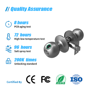 स्मार्ट बायोमेट्रिक फिंगरप्रिंट डोर नॉब कीलेस एंट्री लकड़ी का दरवाजा लॉक ट्यूया स्मार्ट होम लकड़ी के दरवाजे के लिए - Product Image 6