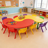 En stock, ensemble table et chaises modernes en plastique pour enfants, idéal pour la lecture, les fêtes, la maternelle, l'école et la salle à manger
